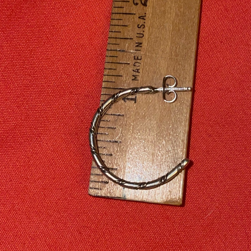 Sterling Silver Twisted Hoop Earring - Single